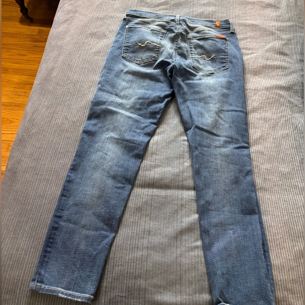 7 For All Mankind Distressed Ripped Jeans - Picture 2 of 3
